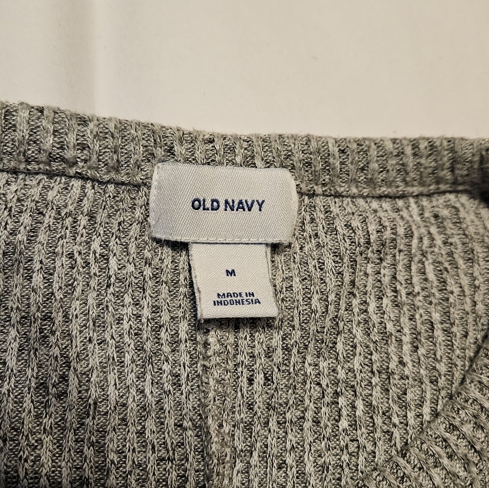 Old Navy Womens Medium Gray Crew Neck Ribbed Sweater - Picture 3 of 7